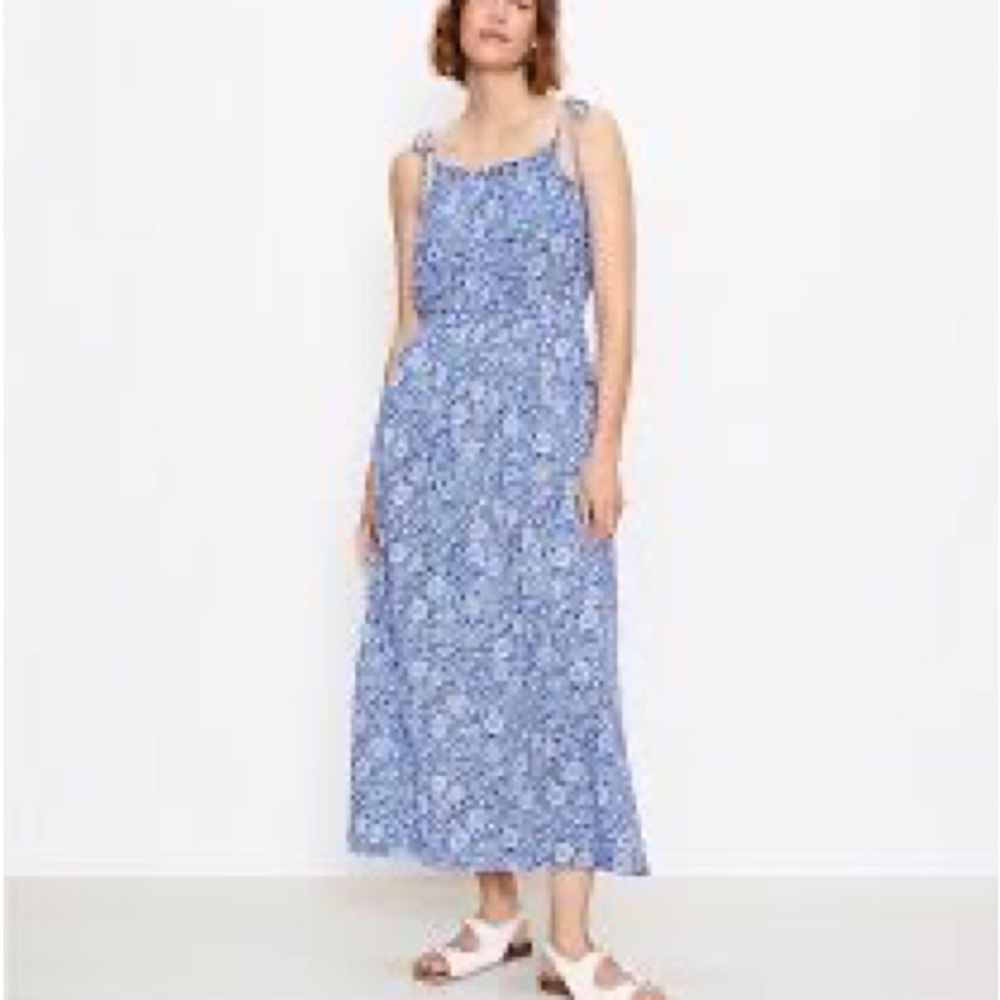 Loft Beach Blue floral dress NWT